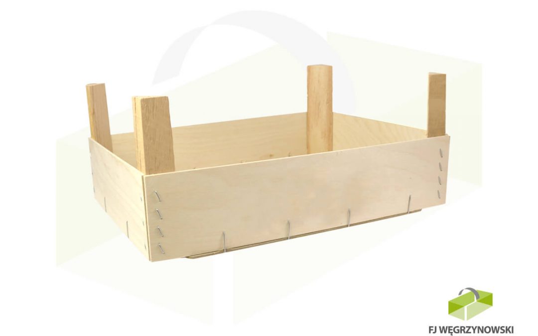 Skrzynka drewniana 39,5 x 29 x 9 cm, wysokość całkowita 16,5 cm